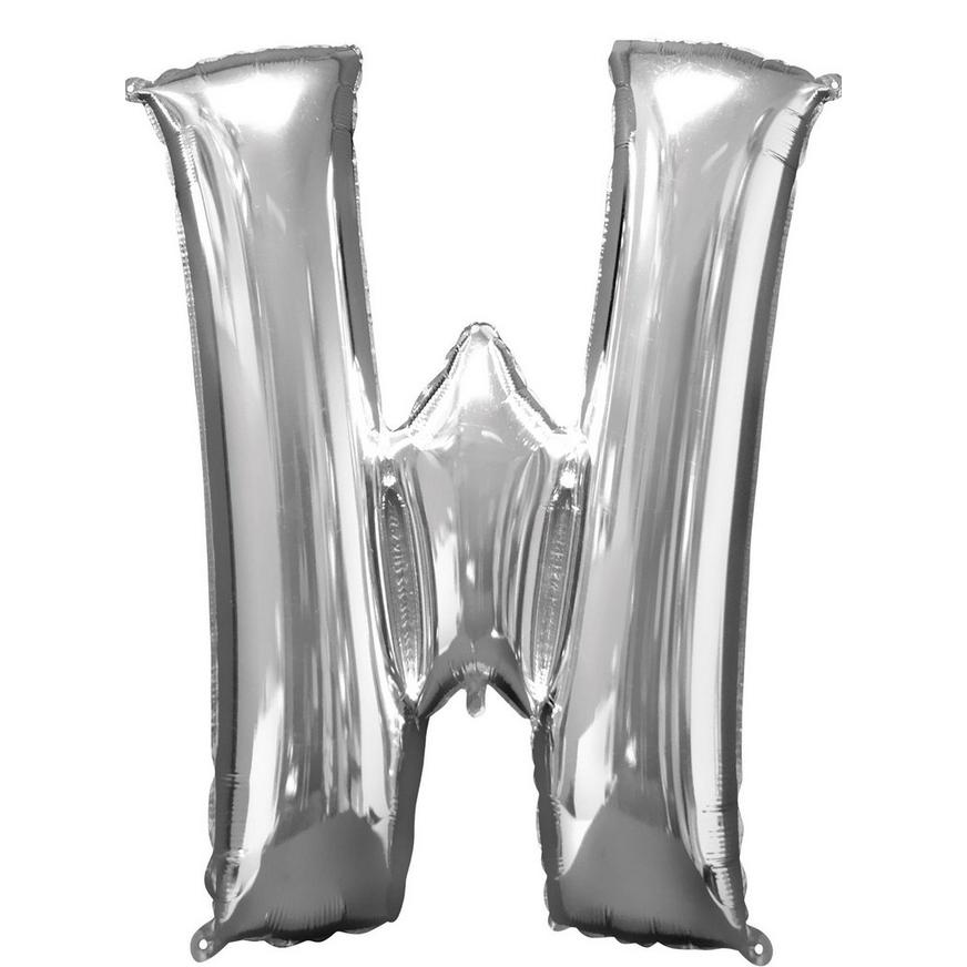 34in Silver Letter Balloon (W)